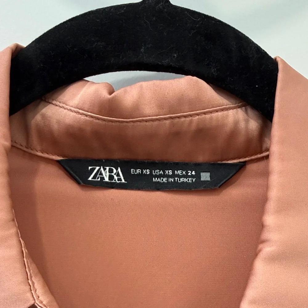 Zara Dusty Pink Satin Blouse - Picture 2 of 3